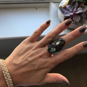 Large turquoise studded ring